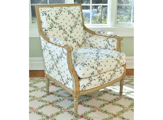 Christopher Norman Louis XVI Style Bergere Chair Scalamandre Upholstery (CTF30)