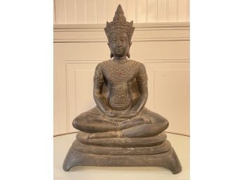Antique Sand-Cast Seated Buddha Figure (CTF20)