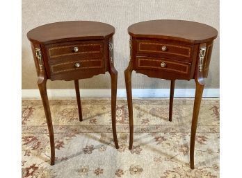 Vintage Pr. Of French Inlaid Mahogany Stands (CTF20)