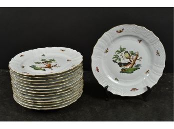 Herend Rothschild Bird Dinner Plates, 14pcs (CTF30)
