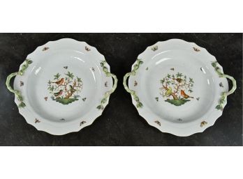 Pair Of Herend Round Serving Trays With Handle (CTF20)