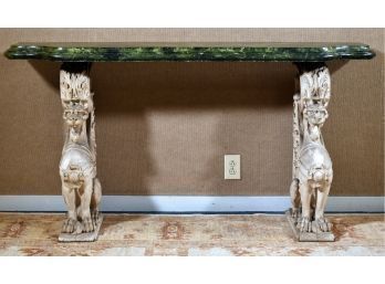 Carved Console With Faux Marble Top (CTF30)