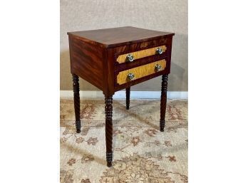 19th C. American Mahogany And Tiger Maple Stand (CTF10)
