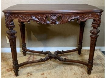 Finely Carved 19th C. Spanish/ Portuguese Mahogany Table (CTF20)