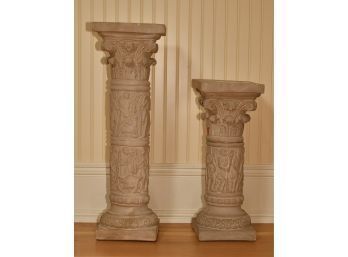Two Plaster Corinthian Column Pedestals (CTF10)