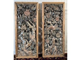 Pair Of Hanging Open Work Carved Panels (CTF20)