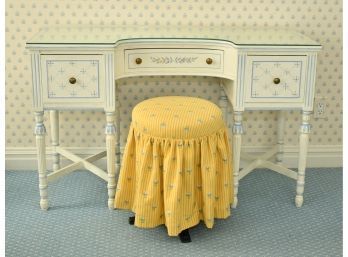 Vintage Painted Dressing Table & Victorian Stool (CTF30)