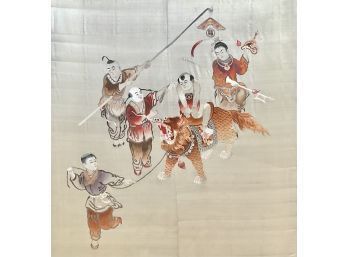 Large Antique Chinese Needlework On Silk (CTF30)