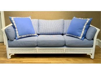 Beautifully Upholstered Wicker Sofa,  1 Of 2 (cT20)