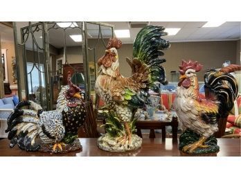 Three Porcelain Roosters (CTF20)