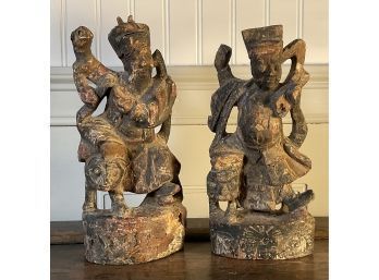Late Ming/ Early Qing Era Carved Wood Temple Figures (CTF10)