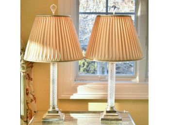Pr. Vintage Glass Table Lamps (CTF20)
