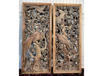 Pair Of Hanging Open-Work Carved Panels (CTF20)