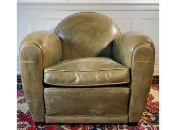 Vintage Leather Deco Style Club Chair (CTF20)