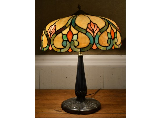 Vintage Leaded Glass Table Lamp (CTF20)