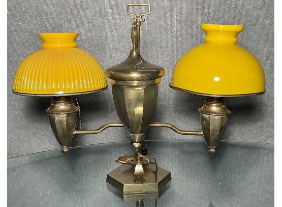 19th C. Brass Double Student Lamp (CTF20)