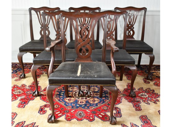 Paine Furniture Co. Chippendale Style Dining Chairs, 6  (CTF40)