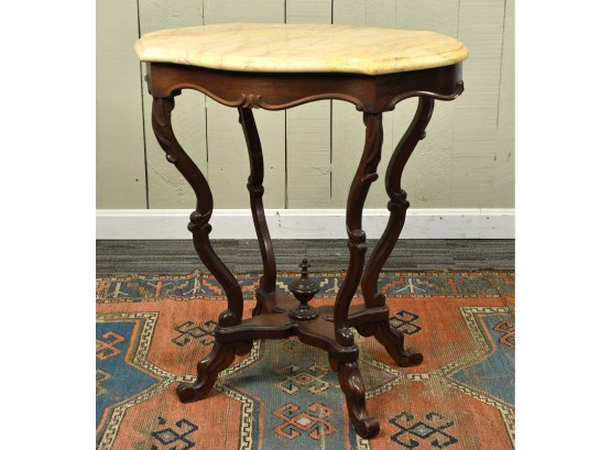 Victorian Rosewood Marble-Top Parlor Table (CTF20)