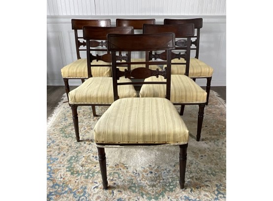 Set Of Six Mahogany Period Regency Side Chairs (CTF30)