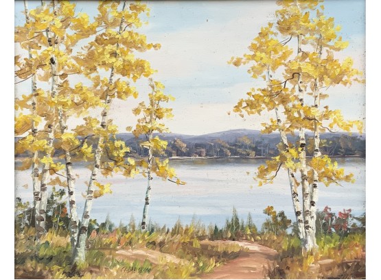 Clarence I. Dreisbach, White Birch,  Tobyhanna State Park, Oil On Board (CTF10)