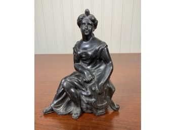 Metal Sculpture Of Woman With Lyre (CTF10)