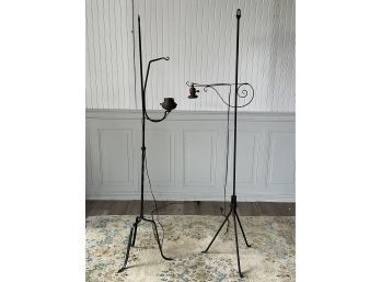 Two Wrought Iron Floor Lamps (CTF20)