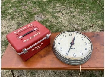 Vintage I.b.m. Clock And Plastic Case (CTF10)