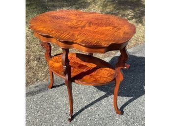 Vintage Tiger Maple Table With Lions Head Supports (CTF10)