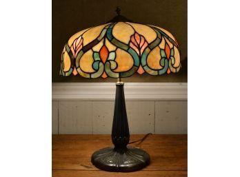 Vintage Leaded Glass Table Lamp (CTF20)