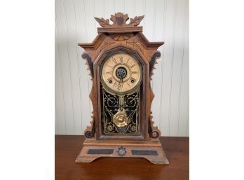 E. Ingraham Co. Carved Shelf Clock (CTF10)