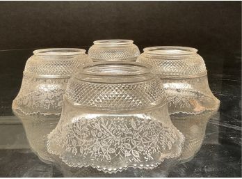 Four Etched Glass Lamp Shades (CTF20)