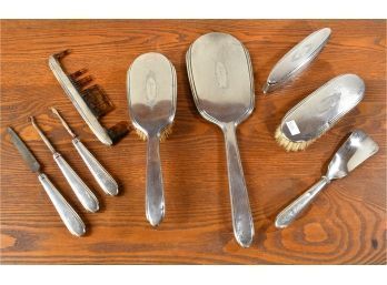 Sterling Dresser Set, Reed And Barton, 9 Pcs (CTF10)