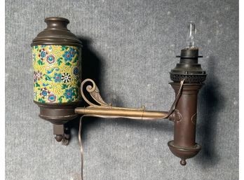 Rare Longwy Decorated Wall Lamp (CTF10)