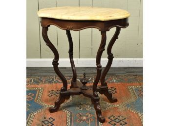 Victorian Rosewood Marble-Top Parlor Table (CTF20)