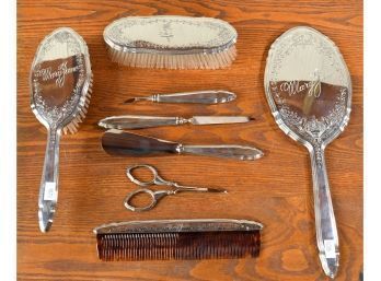 Reed And Barton Sterling Dresser Set, 9 Pcs (CTF10)