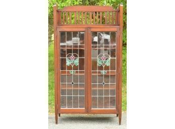 Antique Castle & Son Leaded Glass Display Cabinet (CTF40)