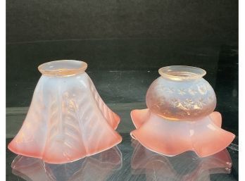 Two Pink To Coral Cased Lamp Shades (CTF20)