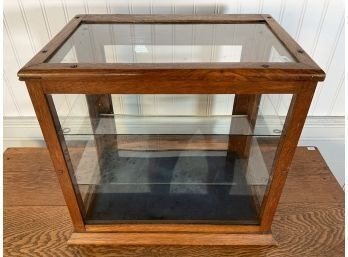 Small Antique Tabletop Oak Display Cabinet (CTF10)
