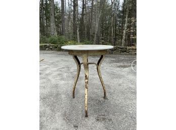 Antique Iron Bistro Table W/ Milk Glass Top (CTF20)