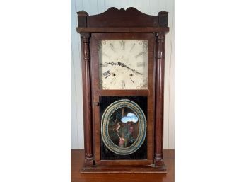 Antique Elisha Hotchkiss Clock, VT Painted Panel (CTF20)
