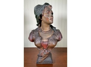 Painted Plaster Bust Of Woman (CTF10)