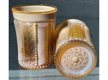 Pair Of Holly Amber Tumblers (CTF10)