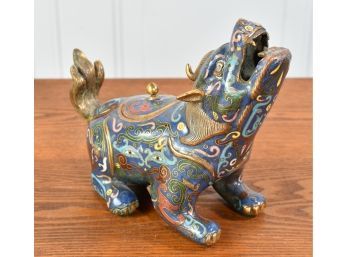 Chinese Cloisonne Animal Form Lidded Pot (CTF10)