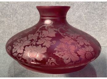 Acid Etched Red Glass Lamp Shade (CTF10)