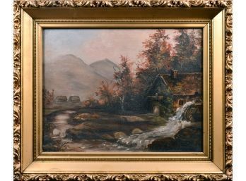 Victorian Oil On Canvas, Mill Scene (CTF10)