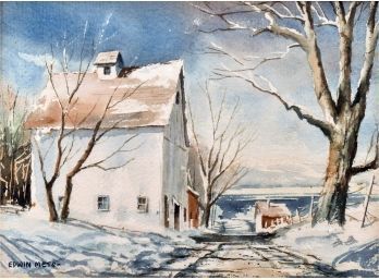 Edwin Mets Winter Scene Watercolor (CTF10)