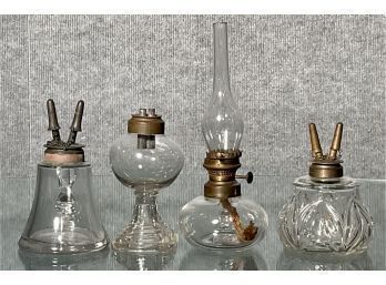 Four 19th C. Oil Lamps (CTF20)