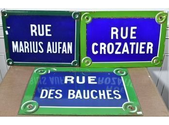 Vintage Enameled French Street Signs (CTF10)