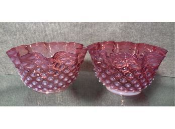 Pair Of Opalescent Glass Lamp Shades (CTF20)