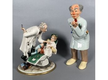 Signed Capodimonte Ceramic Dentistry Figurine And Other (CTF20)